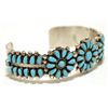 Image 2 : Old Pawn Zuni Turquoise Needlepoint Sterling Silver Cuff Bracelet - Irene Paylusi