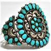 Image 2 : Vintage Old Pawn Turquoise Needlepoint Sterling Silver Cuff Bracelet