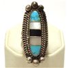 Image 1 : Old Pawn Navajo Multi-Stone Inlay Sterling Silver Women's Ring