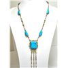 Image 1 : Navajo Valley Blue Turquoise Sterling Silver Necklace - Running Bear