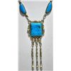 Image 2 : Navajo Valley Blue Turquoise Sterling Silver Necklace - Running Bear