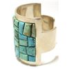 Image 3 : Old Pawn Navajo Kingman Turquoise Overlay Sterling Silver Cuff Bracelet - Tommy Jackson