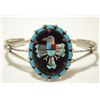 Image 1 : Old Pawn Zuni Multi-Stone Inlay Eagle Sterling Silver Cuff Bracelet - Bobby Concho