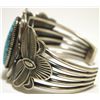 Image 3 : Old Pawn Navajo Spider Web Kingman Turquoise Sterling Silver Cuff Bracelet - Kirk Smith