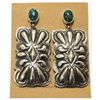 Image 1 : Navajo Spider Web Turquoise Sterling Silver Post Earrings - Darryl Becenti