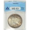 Image 1 : 1928-S PEACE DOLLAR ANACS MS63 PRETTY COLOR