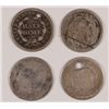 Image 2 : 4 LOW GRADE SEATED HALF DIMES