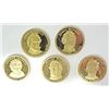 Image 2 : 5 DIFFERENT ROLLS OF 25 PROOF PRESIDENTIAL DOLLAR ROLLS: