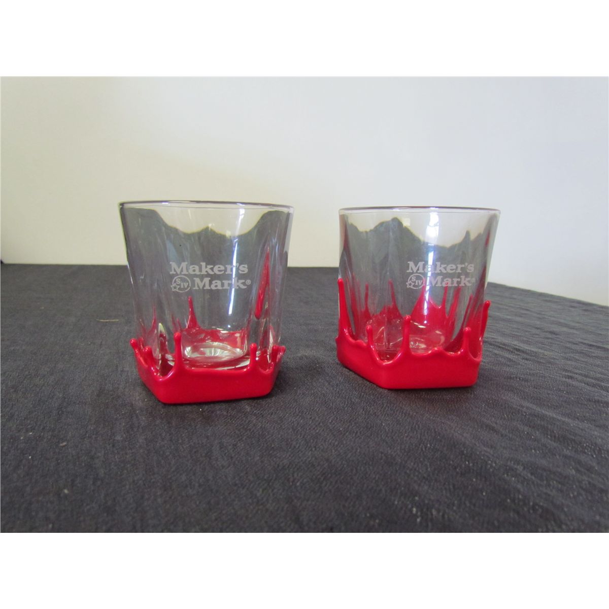 Pair of Maker's Mark Red Wax 9 oz. Rocks Glasses