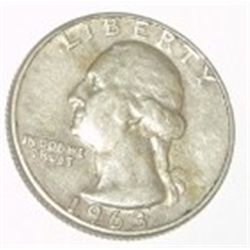 1963-D SILVER WASHINGTON QUARTER RED BOOK VALUE IS $7.00+ *NICE EARLY SILVER QUARTER*!!