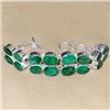 Image 1 : 20.10g Bracelet of Emerald Sterling Silver