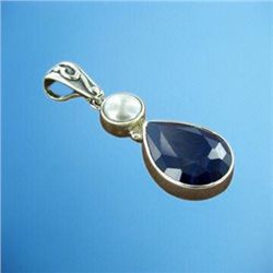 5.30g Pendant of Sapphire & Pearl Sterling Silver