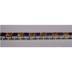 31.830g Bracelet of Amethyst and Citrine Sterling Silver