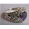Image 1 : 4.850g Ring of Amethyst & CZ Sterling Silver