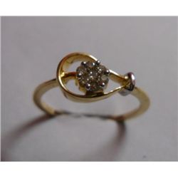 Ring of Diamond 0.13 Ctw in 1.74g 14kt Yellow Gold
