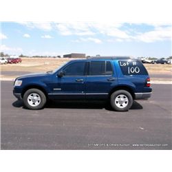 2006 Ford Explorer, 4WD, 133,094 Miles VIN: 1FMEU72E26UB03784 SUV, 4WD, V6, 4.0L Title # 06083134A96