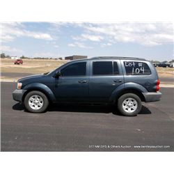2007 Dodge Durango, 4WD, 143,407 Miles VIN: 1D8HB38P77F570649 SUV, 4WD, V8, 4.7L Title # 07191134A90