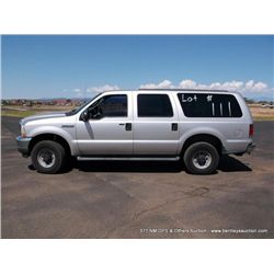 2003 Ford Excursion, 4WD, 156,527 MIILES VIN: 1FMNU41S43EC86262                        SUV, 4WD, V10