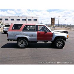 1988 Toyota 4Runner, 4WD, 210,904 Miles VIN: JT3VN66WXJ0007744                        SUV, 4WD, V6, 