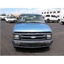 1996 Chevrolet Blazer, 120,652 Miles VIN: 1GNDT13W7T2228110 SUV, 4WD, V6, 4.3L Title # 13214134A0071