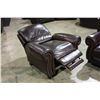 Image 4 : 3 PIECE WINE STUDDED LEATHER RECLINING SOFA , LOVESEAT AND CHAIR