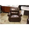 Image 3 : 2 PIECE BROWN STUDDED LEATHER LOVESEAT AND CHAIR