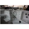 Image 10 : 130" X 92" CAL SPAS DIAMOND SERIES HOT TUB WITH STERLING SILVER INTERIOR AND PREF. SMOKE CABINET.