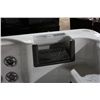Image 7 : 130" X 92" CAL SPAS DIAMOND SERIES HOT TUB WITH STERLING SILVER INTERIOR AND PREF. SMOKE CABINET.