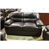 Image 2 : 2 PIECE MODERN BROWN LEATHER LOVESEAT AND CHAIR