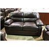 Image 2 : 2 PIECE MODERN BROWN LEATHER LOVESEAT AND CHAIR