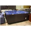 Image 1 : 92" X 92" CAL SPAS COLEMAN SERIES HOT TUB WITH BALTIC BLUE INTERIOR AND GREY MIST CABINET.