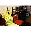 Image 1 : LOT OF ASSORTED WOODEN CHAIRS, BAR STOOLS, TUB CHAIRS AND SIGNS