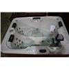 Image 2 : 82" X 62" CAL SPAS ESCAPE SERIES HOT TUB WITH SAHARA INTERIOR AND MAHOGANY CABINET.