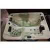 Image 2 : 82" X 62" CAL SPAS ZONE SERIES HOT TUB WITH EL DORADO INTERIOR AND TEAK CABINET.
