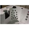 Image 4 : 89" X 89" CAL SPAS XTREME SERIES HOT TUB WITH STERLING SILVER INTERIOR AND GREY MIST CABINET.