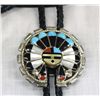 Image 2 : Zuni Channel Inlay Sterling Silver Sun God Bolo