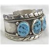 Image 3 : Large Navajo Sterling Turquoise Cuff Bracelet