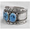 Image 4 : Large Navajo Sterling Turquoise Cuff Bracelet