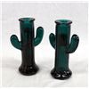Image 2 : Turquoise Glass Saguaro Cactus Candleholders