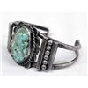 Image 2 : Navajo Old Pawn Sterling Turquoise Bracelet