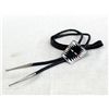 Image 1 : Zuni Sterling Stone to Stone Inlay Bolo Tie