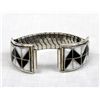 Image 1 : Zuni Channel Inlay Mother of Pearl Jet Watchband