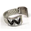 Image 2 : Zuni Channel Inlay Mother of Pearl Jet Watchband