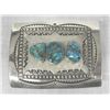 Image 1 : Navajo Silverplate Turquoise Belt Buckle - Anderson
