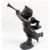 Image 2 : Bronze Cherub Angel with Horn Candlestick Holder