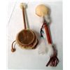 Image 2 : Plains Indian Dance Rattle and Drum Rattle