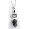 Image 2 : Sterling Silver Rutile Quartz Pendant & Chain