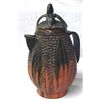 Image 1 : Antique Tepache Pineapple Redware Pitcher with Lid