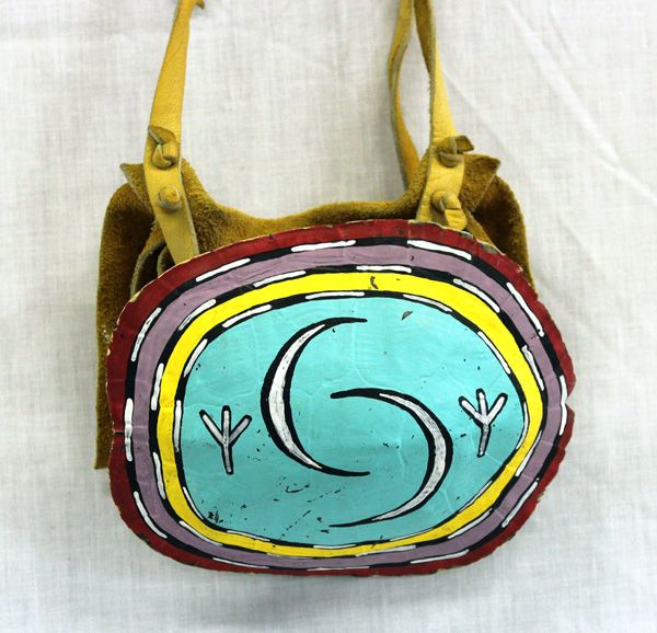 Hopi Handpainted Turtle Shell Leg Rattle