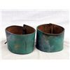 Image 1 : Hopi Handpainted Leather Turquoise Arm Cuffs